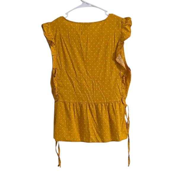 Madewell Side-Tie Ruffle Peplum Top in Polka Dot Size M - Picture 6 of 6